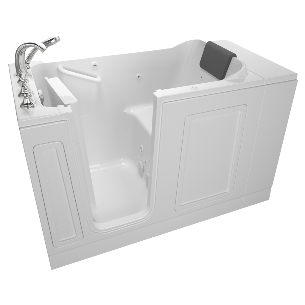 Acrylic Luxury Series 30 x 51-Inch Walk-in Tub With Whirlpool System - Left-Hand Drain With Faucet
